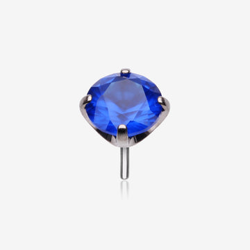 Implant Grade Titanium OneFit Threadless Prong Claw Set Sparkle Gem Top Part-Blue